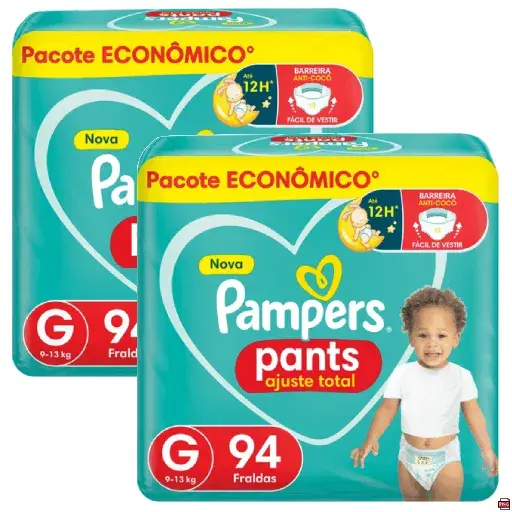 Kit 2 Fraldas Pants Ajuste Total G 94 unidades